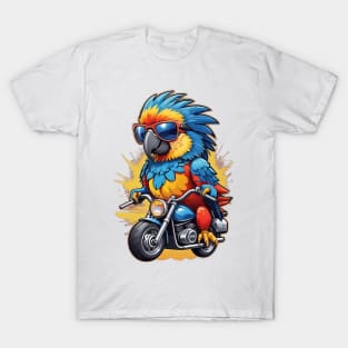 Motorbike Riding Macaw T-Shirt